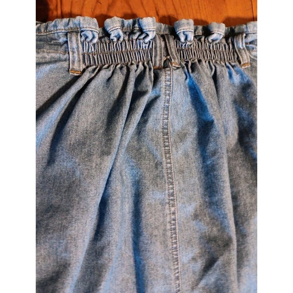 Vtg Westbound Maxi Denim Skirt Womens 14 Blue Metal Button Front Pockets Cotton - Picture 6 of 6